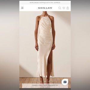 Shona joy la lune gathered square beck bias midi dress size 2